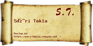 Sári Tekla névjegykártya